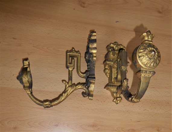 Antique French Bronze Drapery Tieback Wall Hooks Hardware Etsy