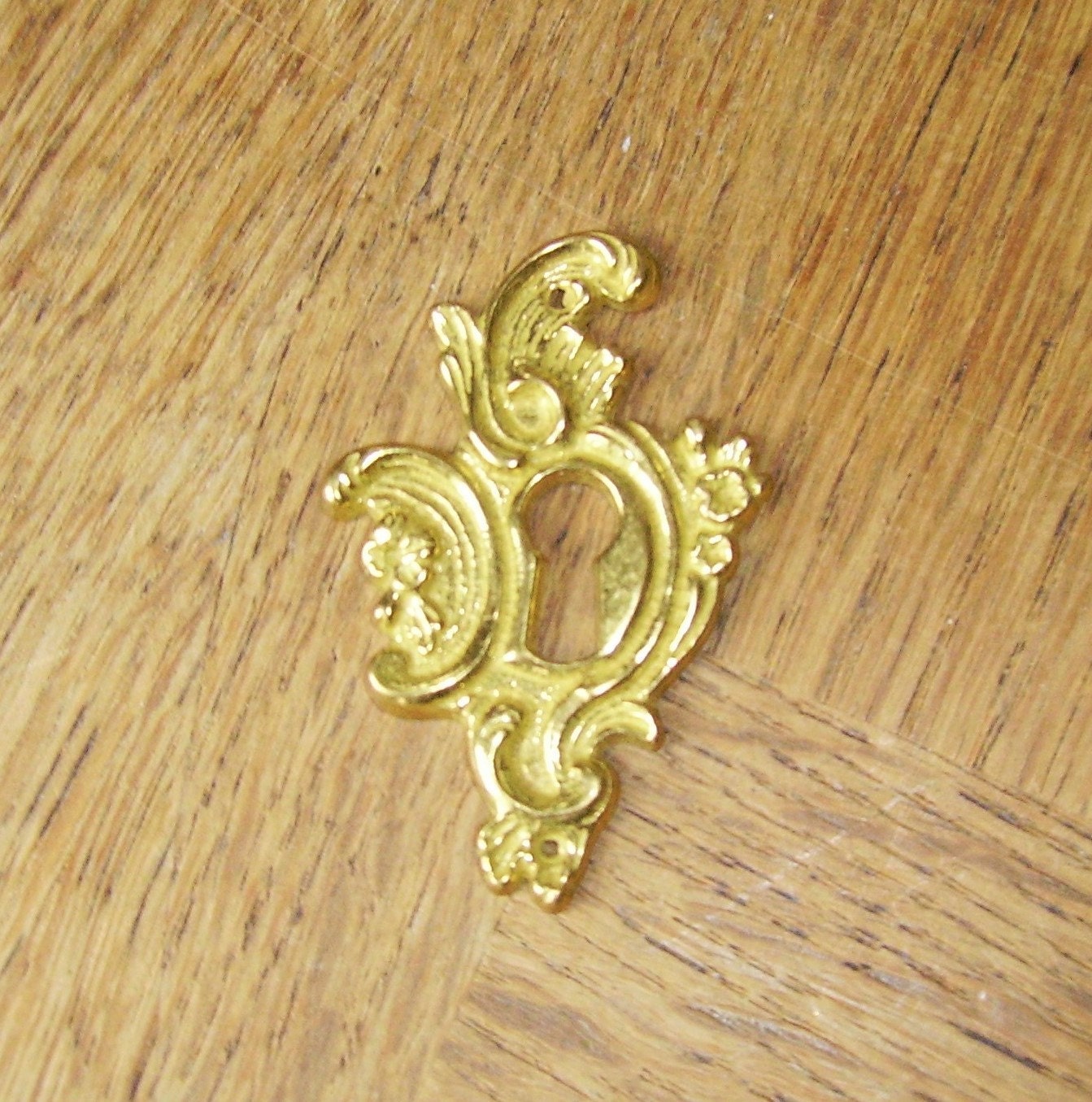 Vintage French Brass Keyhole Escutcheon Hardware Etsy