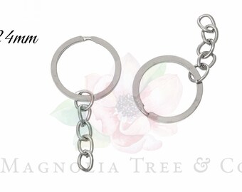 4pcs Titanium Key Rings Craft DIY Flat Split Ring Keyrings Backpack Bag Part