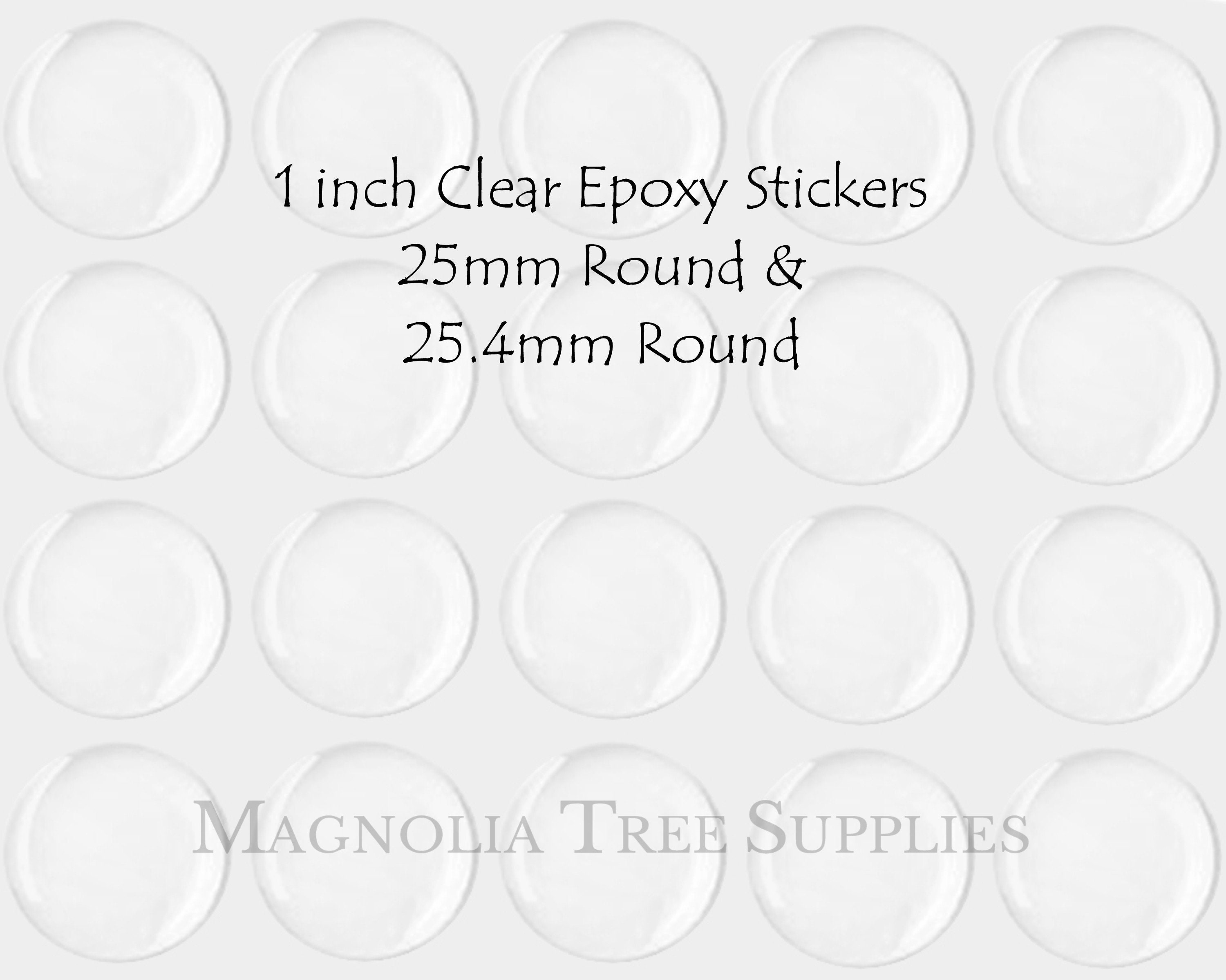 1.25 Inch Round Clear Epoxy Stickers, Circle 3D Epoxy Dome Lens Stickers  31.8mm Clear Resin Stickers 