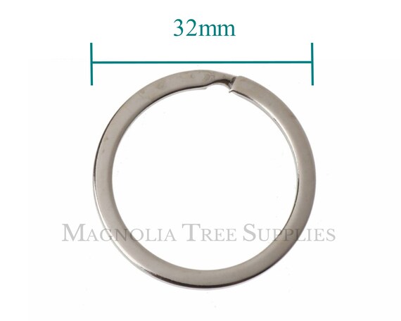 1.25 Inch / 32mm Round Flat Steel Key Ring, Flat Split Ring, Silver Key  Chain, Key Ring, Heavy Duty, DIY Keychain, 25pcs 
