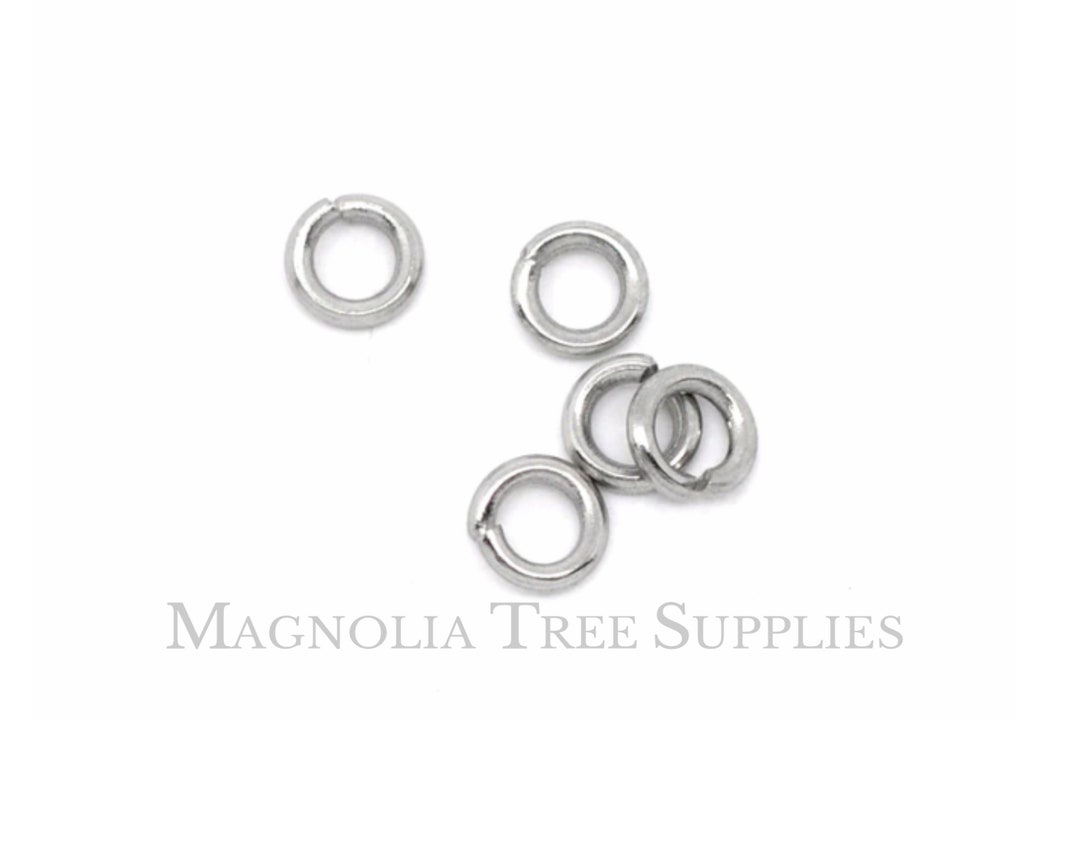 4mm or 5mm Stainless Steel Jump Rings, Open Jump Rings, Silver