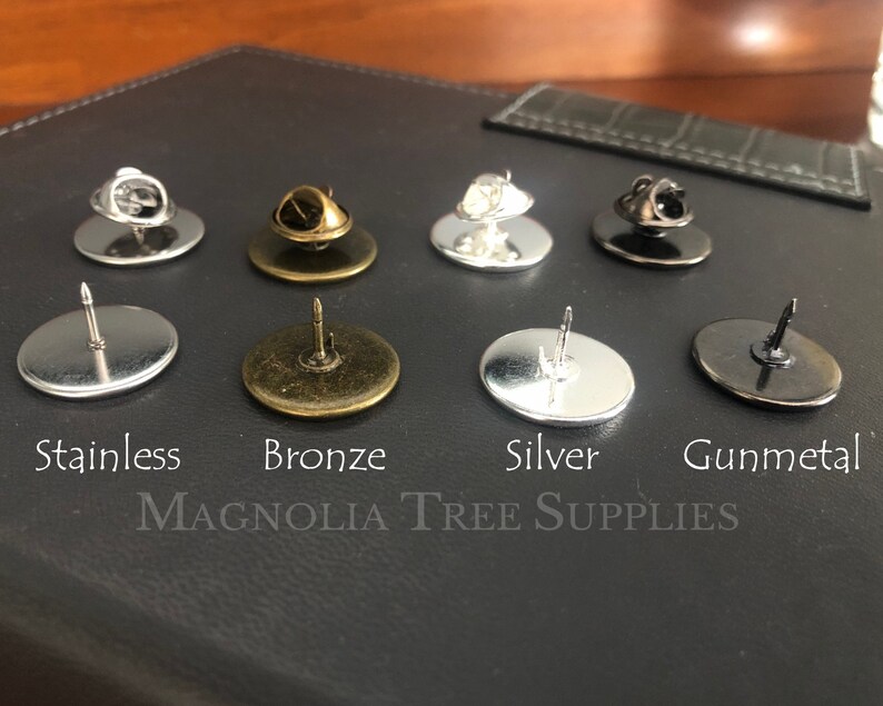 16mm Lapel Pin Tie Tack with Butterfly closure DIY Pin Kit Etsy