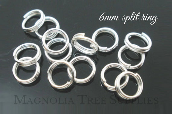6mm 50pcs Gunmetal Black Plated Split Dbl Jump Rings Jewelry Findings Earrings
