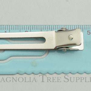 4.5cm Double Prong Silver Alligator clip, Stainless Steel, flower hair bow clip, heavy duty, 45mm, 1.77 inches, 12 or 25 pcs image 3