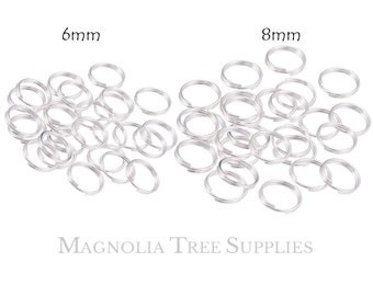 BULK 6mm or 8mm Silver Plated Split Rings, Double Loop Connector, Jewelry Finding Silver Jump Ring, 400 or 800 pcs