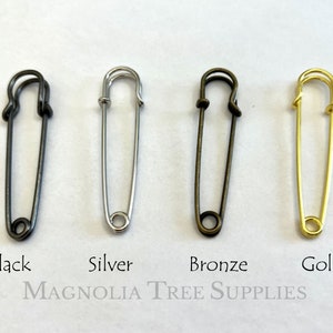 2 inch/5cm Safety Pin, Two Inch Kilt Pin, Large Safety Pins, DIY Brooch Lapel Pin, Scarf Pin, Sewing Pin, Gold/Silver/Bronze/Black