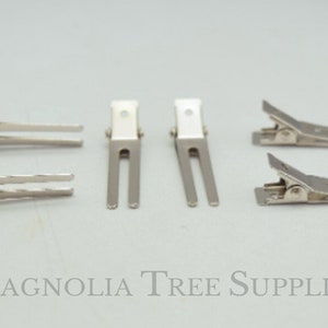 4.5cm Double Prong Silver Alligator clip, Stainless Steel, flower hair bow clip, heavy duty, 45mm, 1.77 inches, 12 or 25 pcs image 1