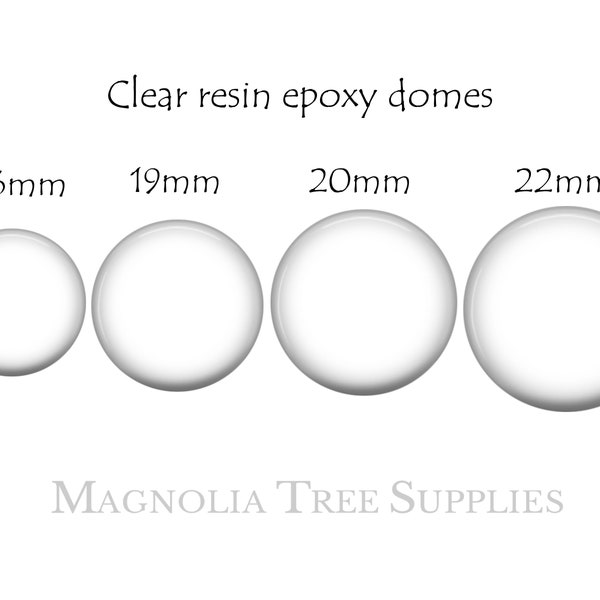 16mm, 19mm 3/4inch, 20mm, Clear Round Epoxy Sticker Domes, Clear Adhesive Epoxy Seals, for Pendants and Cabochons, 12 to 100pcs