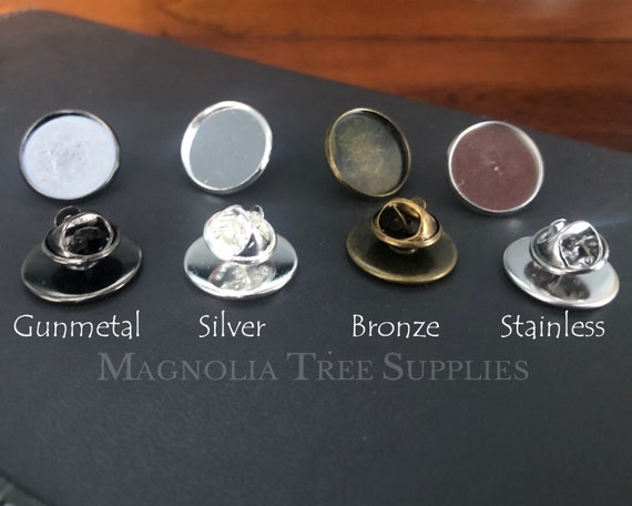 Stainless Steel Lapel Pin Brooch base Settings Tie Tack Blank Pins