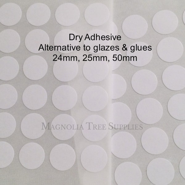 24mm/25mm/50mm Self Adhesive Backing Stickers for Glass Pendants, Dry Adhesive Photo Seals, Alternative to Glue, Clear double sided stickers