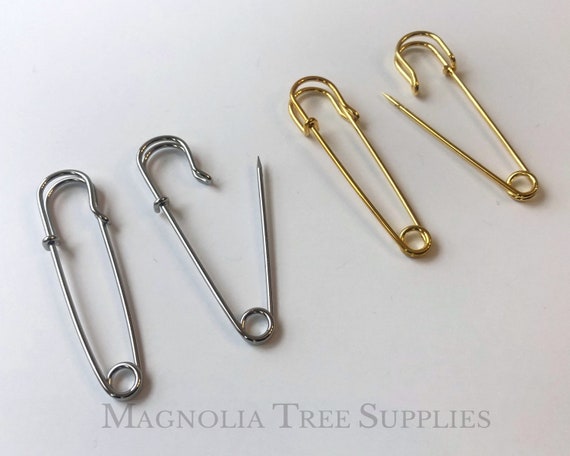 6cm Larger Silver Or Gold Safety Pins Size 60mm 2 3 Inches Etsy