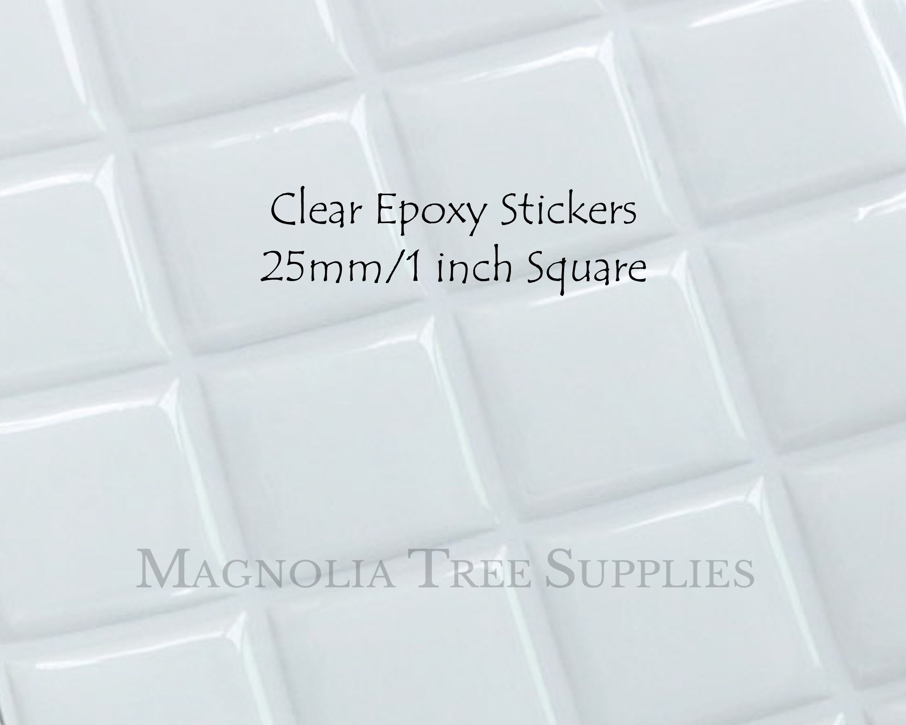 1 Inch/25mm & 24mm Clear SQUARE Epoxy Stickers Epoxy Sticker Etsy