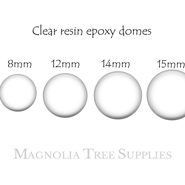 8mm, 12mm, 14mm & 15mm Clear Round Epoxy Stickers, Epoxy Domes, Adhesive Seals, Clear Resin, for Pendants and Cabochons, 4/8/20/100 pcs