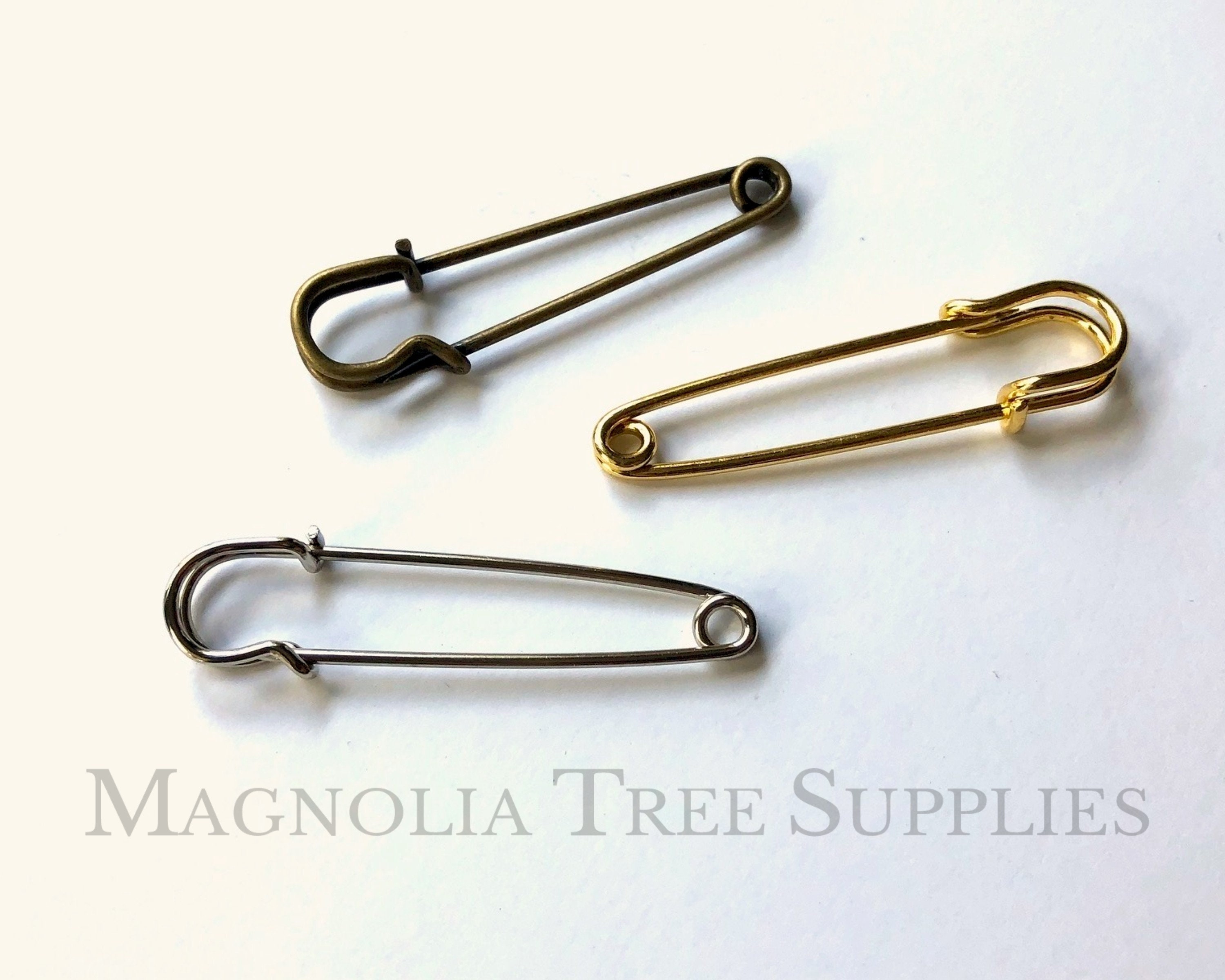 Safety Pins Sewing Pins, for Blankets Skirts Crafts Brooch Making | Harfington, 2.24 inch / Bronze Tone