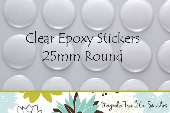 25mm CIrcle Clear Dome For Bottle Caps /& Cabachons 250 Epoxy Resin Stickers 1/"