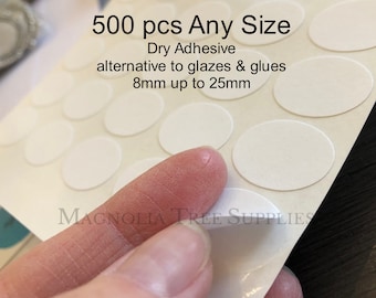 BULK 500pieces Self Adhesive Backing Stickers, Clear Adhesive Photo Seals for Pendants and Wax Seals, Double Sided Stickies, Any Size