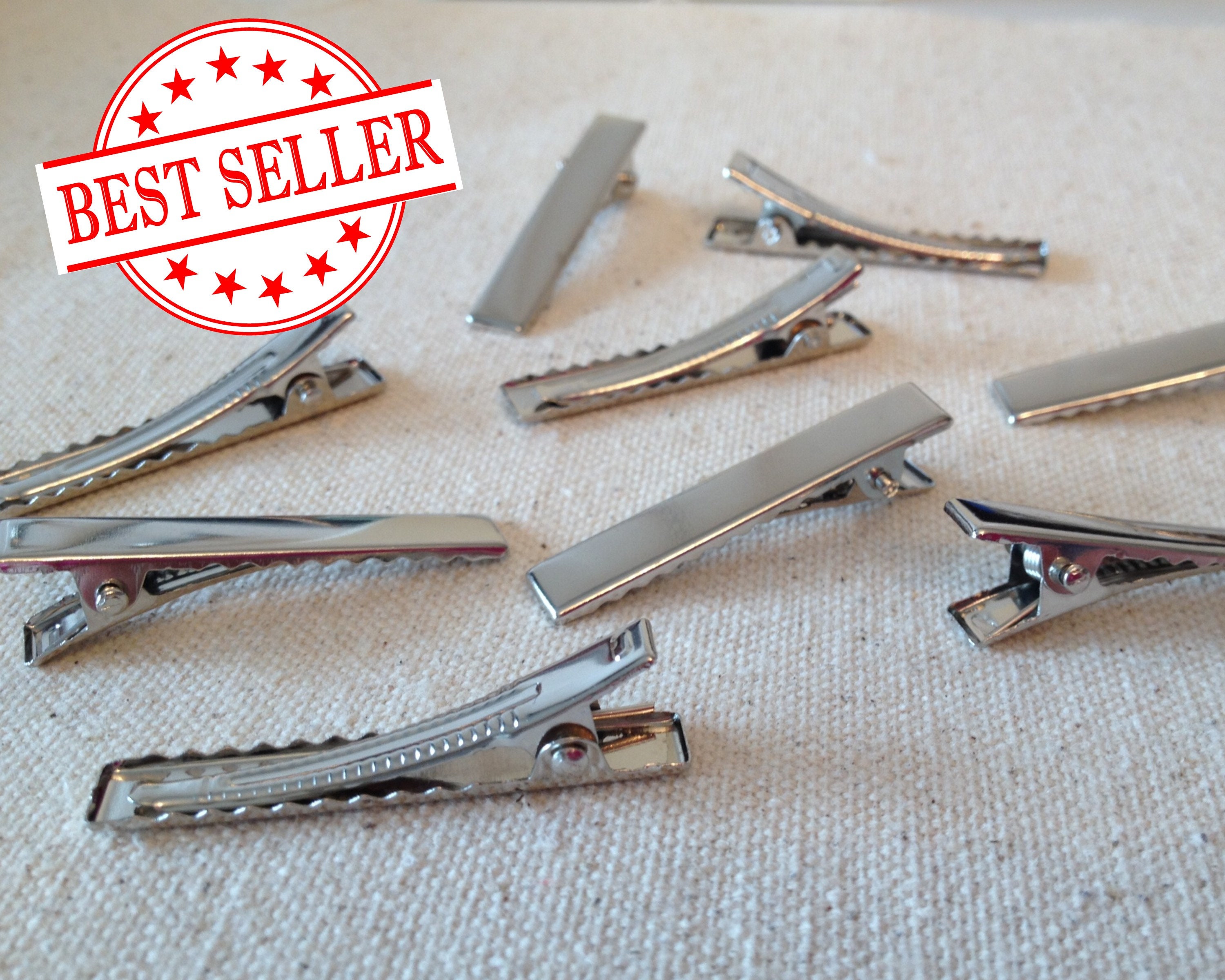 FOR BOWS WHOLESALE BULK PRICE ETC 1000 PCS..CURVED ALLIGATOR CLIPS WITH TEETH 