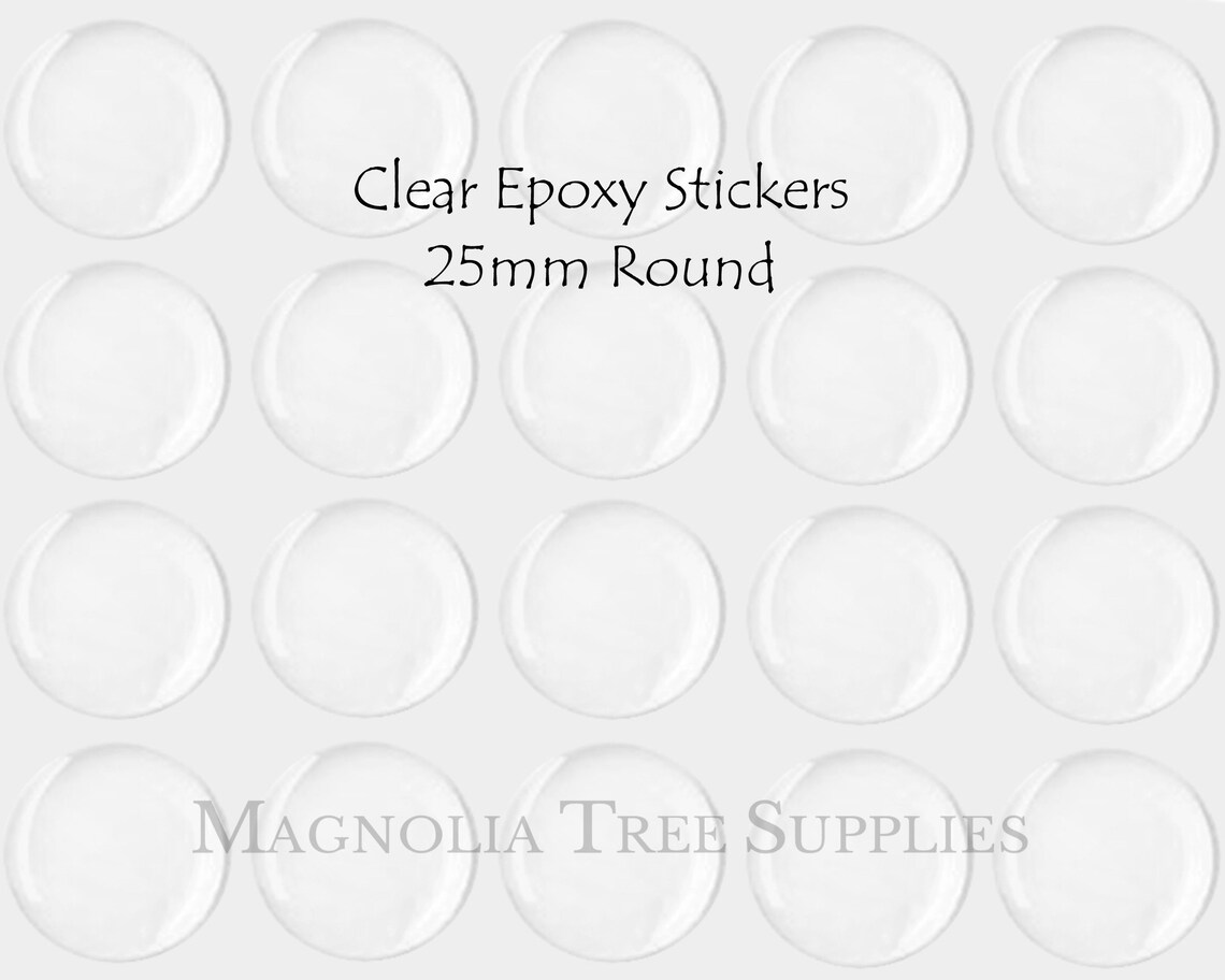1 Inch Clear Round Epoxy Stickers Domes Adhesive Seals Etsy