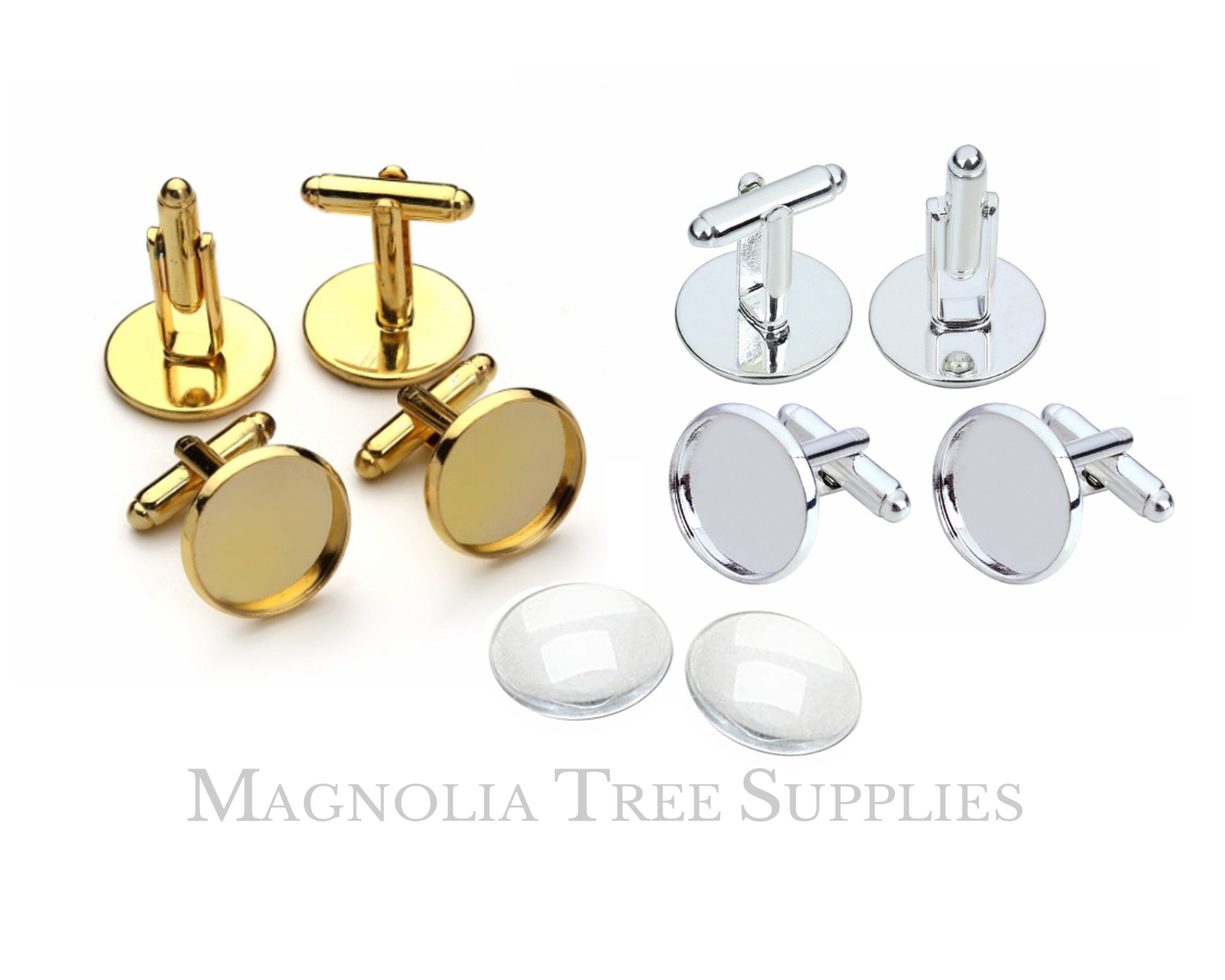 18mm Cufflink Kit cuff links bezel settings recessed Etsy