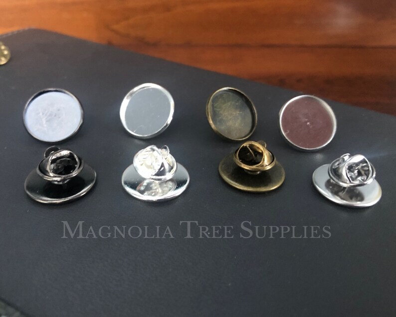 BULK 16mm Round Lapel Pins Tie Tack Pin Bezel Blank Pin Etsy