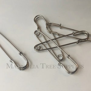 Safety Pins Brooch 57/70mm Metal Silver Sewing Pins Spiral Clothing Clip Decorative  Safety Pins Kit for Clothing Jewelry Making-10pcs 