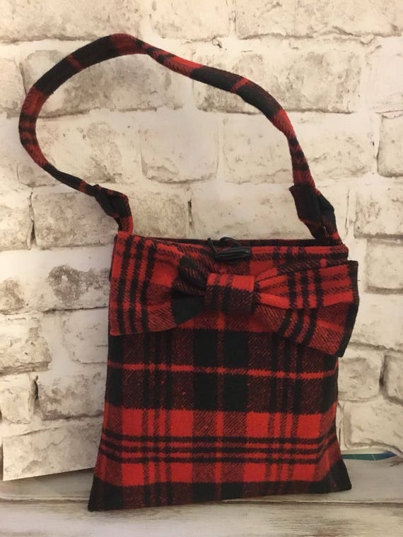 red plaid pocketbook