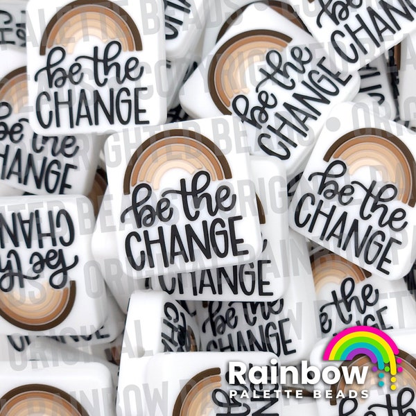 Be the Change Earthtone Rainbow Silicone Focal Beads