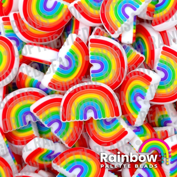 Classic Rainbow Silicone Focal Beads