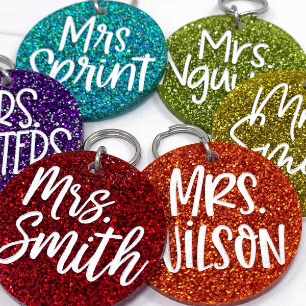 Engraved Glitter Acrylic Lanyard Charm, Lanyard Add-On