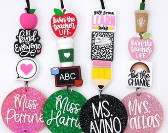 Personalized Teacher Lanyard, 3 Focal Acrylic Lanyard, Engraved Teacher Lanyard, Badge Holder, Breakaway Lanyard, Teacher Gift