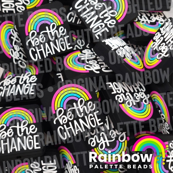 Be the Change Rainbow Silicone Focal Beads