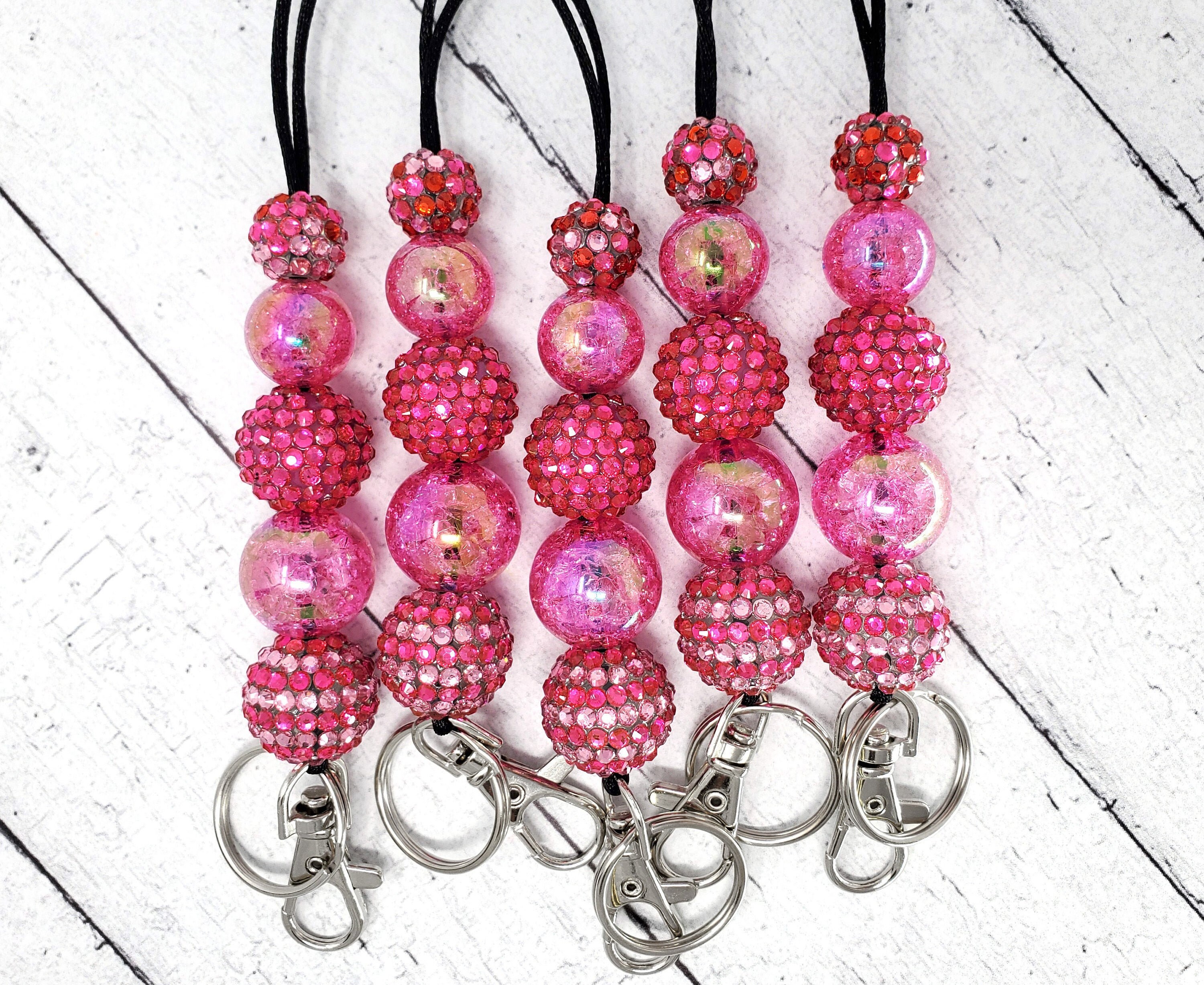 Pink Sparkle Lanyard Valentine's Day Lanyard Acrylic Etsy