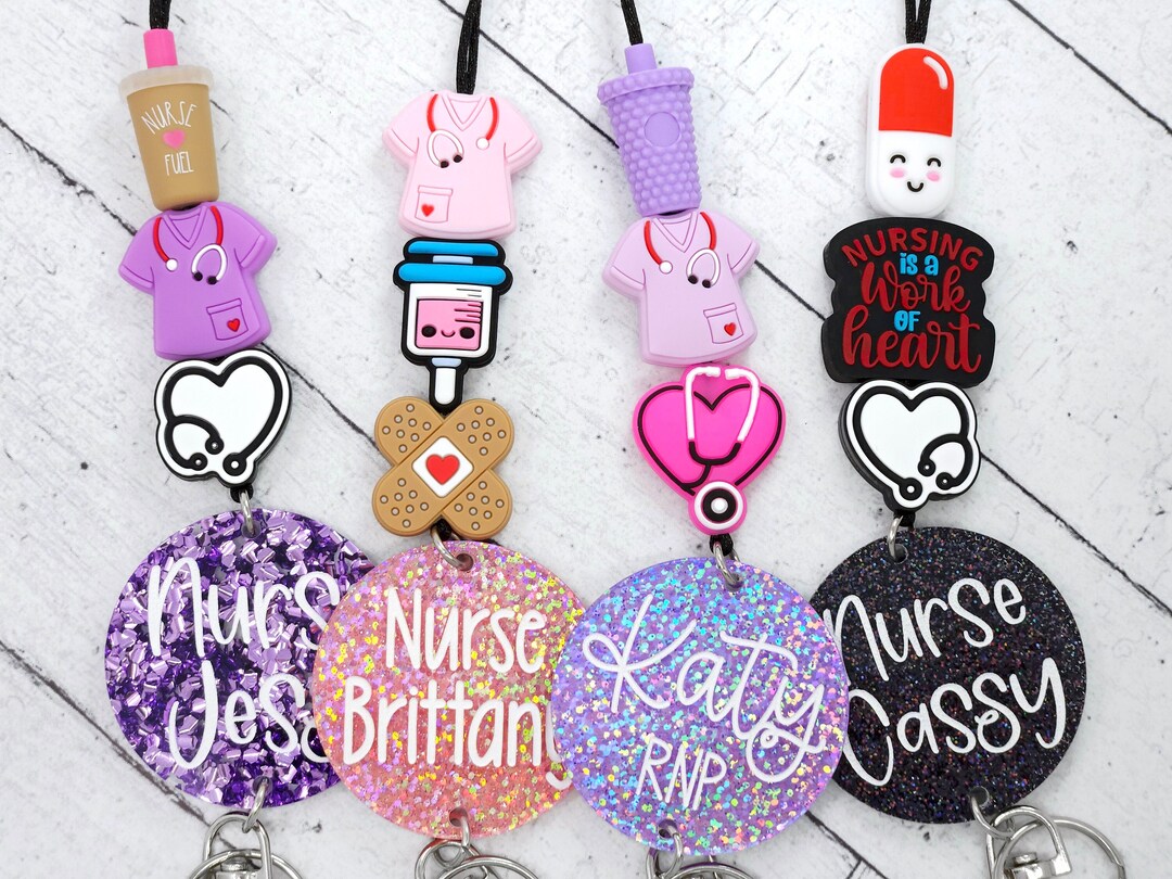 Personalized Acrylic Nurse Lanyard, Engraved School Nurse Lanyard