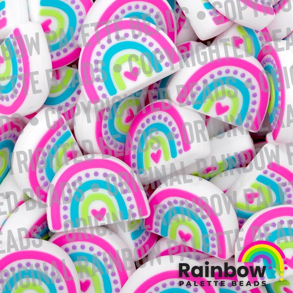 Bright Boho Rainbow Silicone Focal Beads