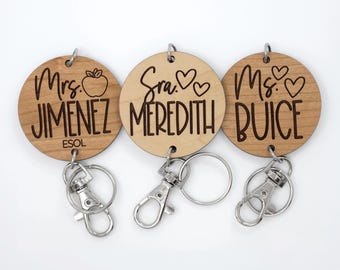 Wood Engraved Replacement Name Plate - No lanyard, Wood Round ONLY