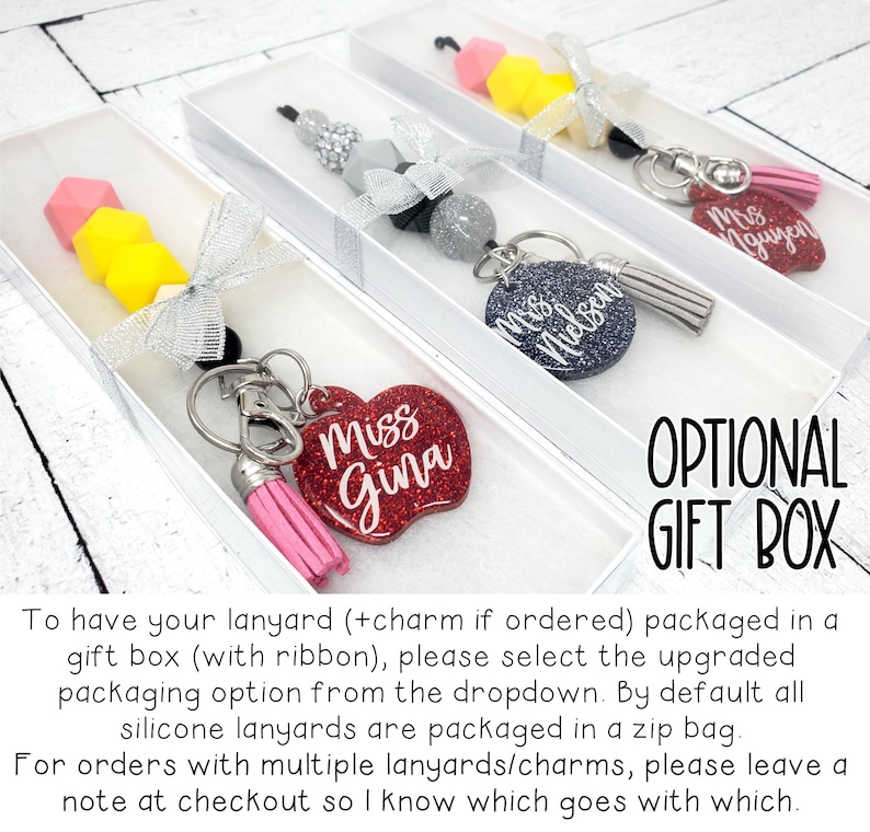 Gray Speckled Badge Holder Breakaway Lanyard Teacher Gift and Ombre Hexagonal and Round Teacher Lanyard Silicone Beaded Lanyard
