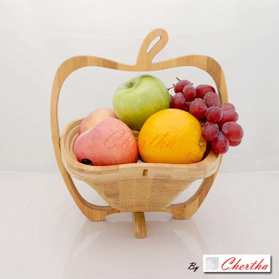 Natural Foldable Collapsible Bamboo Wood Fruit Vegetable Etsy