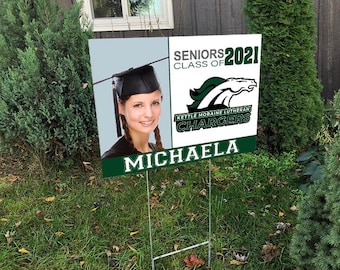 Personalized Graduation Yard Sign - Custom Picture