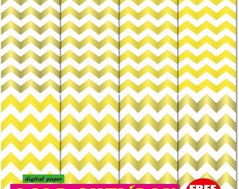 Gold Chevron GOLD digital paper chevron wallpaper border scrapbook paper Metallic Gold Chevron wedding invitation golden personalized print