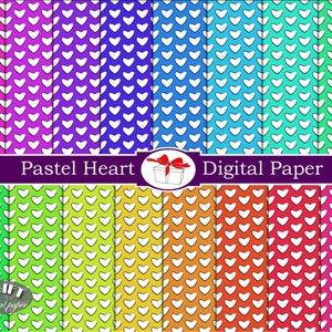 Pastel Hearts digital paper Pastel painting heart clipart Pastel home decor heart painting Pastel drawing heart invitation pastel decor art image 1