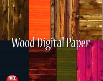 Donker hout digitaal papier Houtstructuur Houten muurkunstafdruk Plakboekpapier Houten digitale achtergrond Hout clipart Primitieve houtpatronen houten