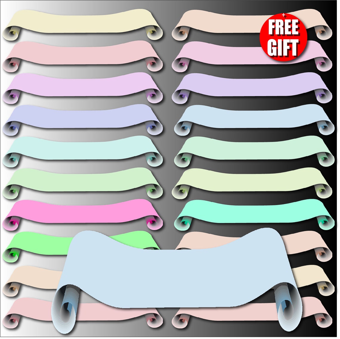 Vintage Digital Banner Clipart Pastel Banner Template DIY Etsy