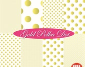 Gold Polka Dot Digital Paper Pack (Digital Download)