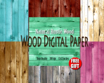 Rustiek Hout digitaal houten houten achtergrondclipart Houten decor Houten decor Houten druk Primitief houtpatronen Scrapbook document houten muurkunstdrukposter