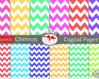 Pastel Chevron Digital Paper pastel painting Pink Chevron Red chevron digital papers Gold chevron Green pastel chevron fabric print blue art