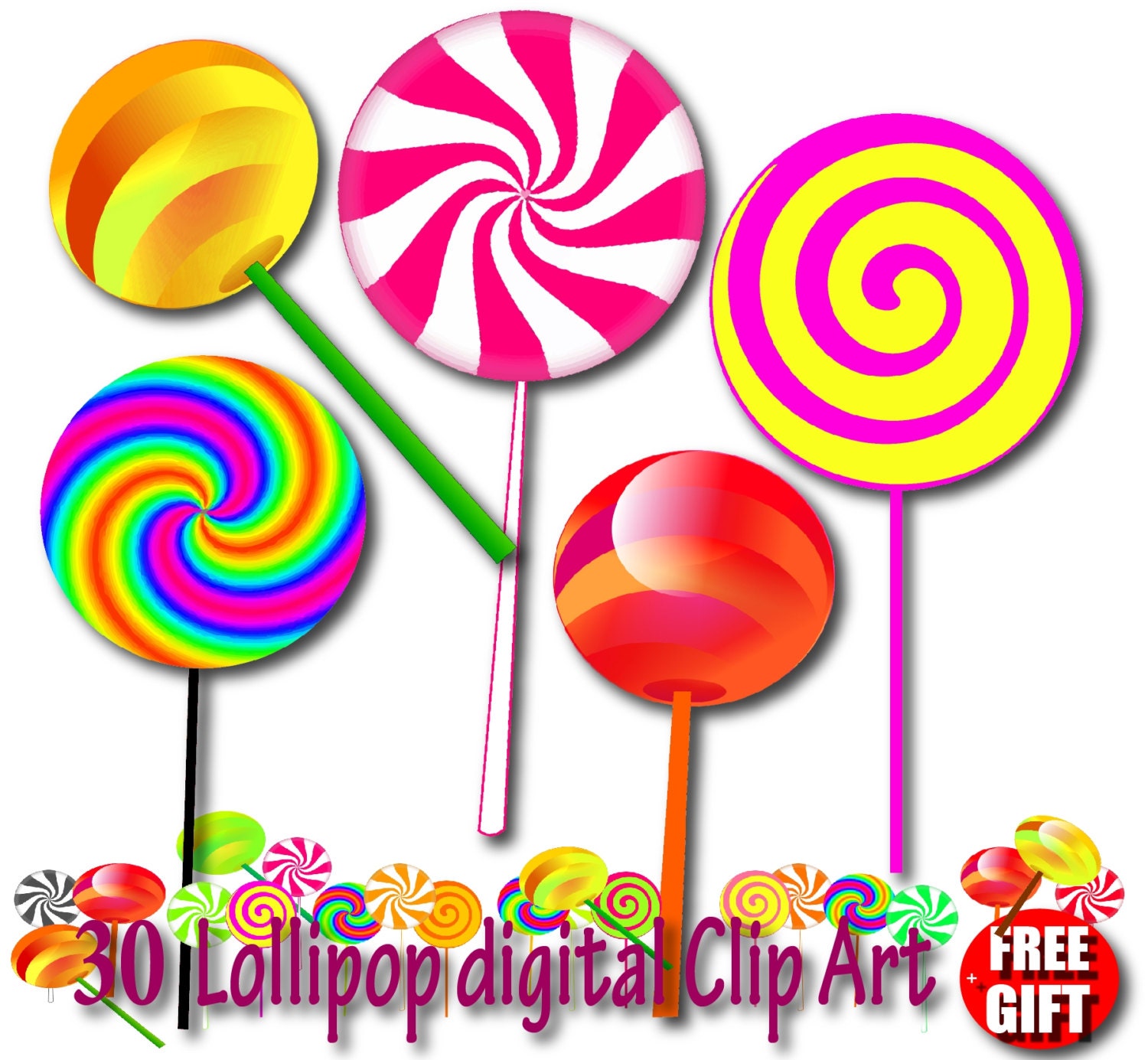 Lollipop Clipart Set Candy Party Designs digital Download Etsy Lollipop Clipart Set Candy Party Designs digital Download Etsy