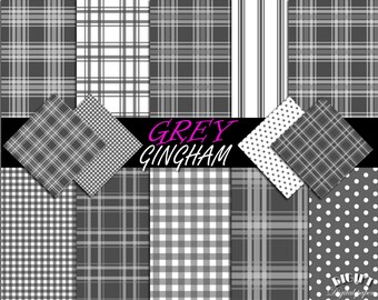 Grey Gingham digital paper black and white gingham fabric print Gray gingham party Grey gingham fabric Gray gingham invitation black gingham