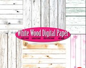 Weißes Holz Papier: Rustikale Hintergründe (Digitaler Download)