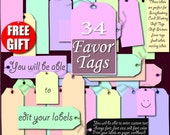 Pastell Geschenkanhänger | Ausdruckbare DIY Geschenkanhänger